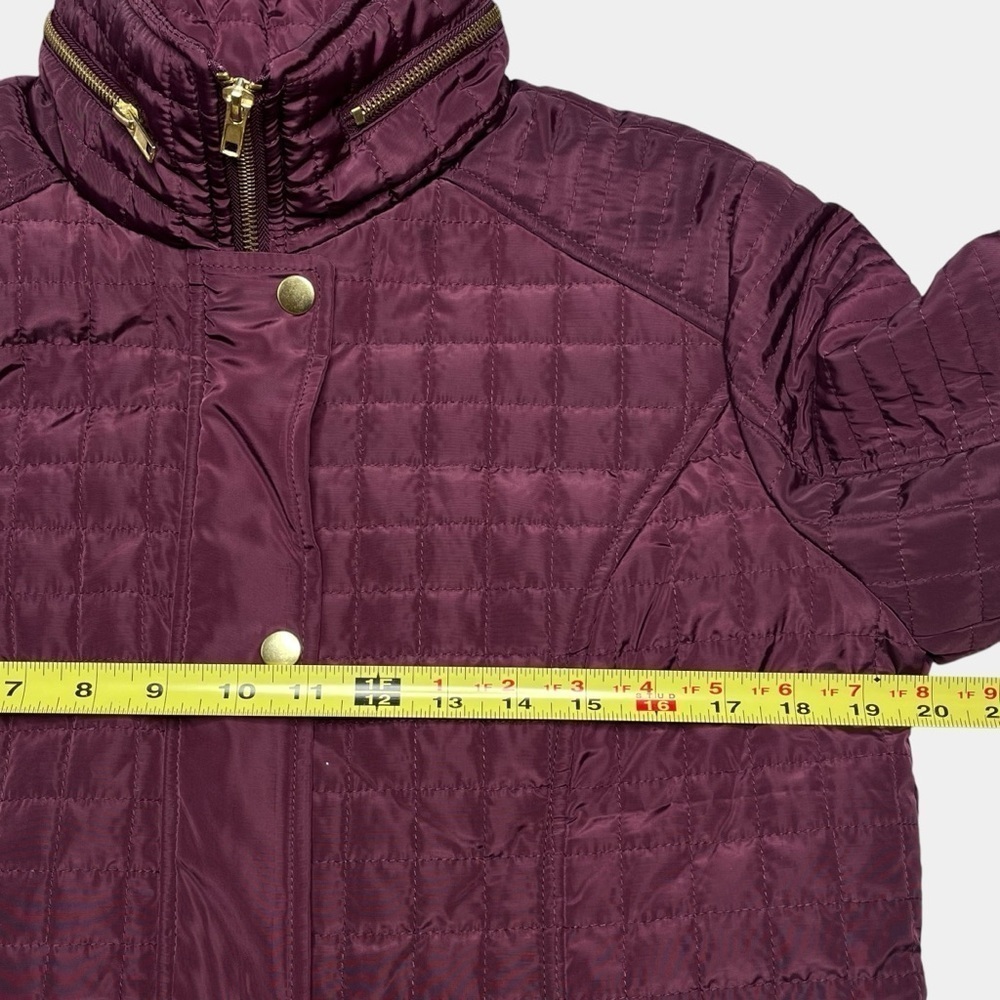 Jason Maxwell Outerwear Womens Quilted Jacket Size M Burgundy Full Zip - Picture 8 of 11